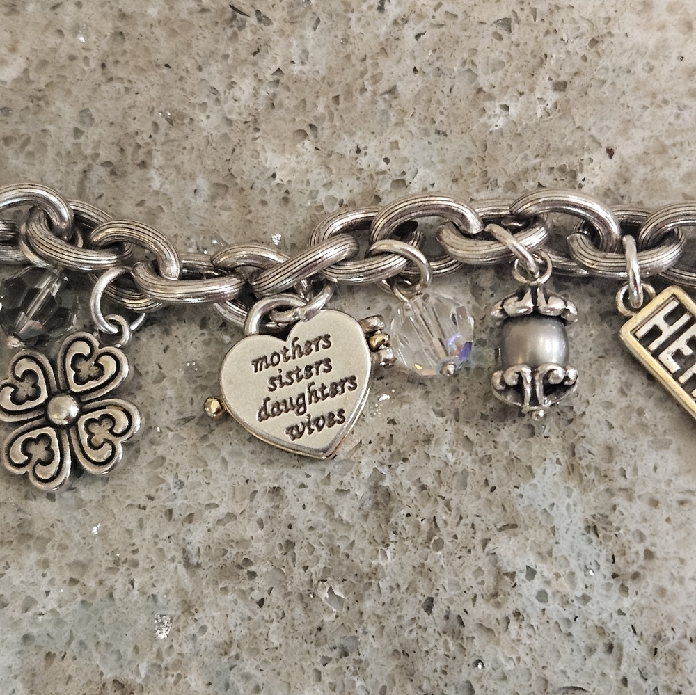Brighton Power Of Pink Chunky Silver Plated Charm Bracelet View 6